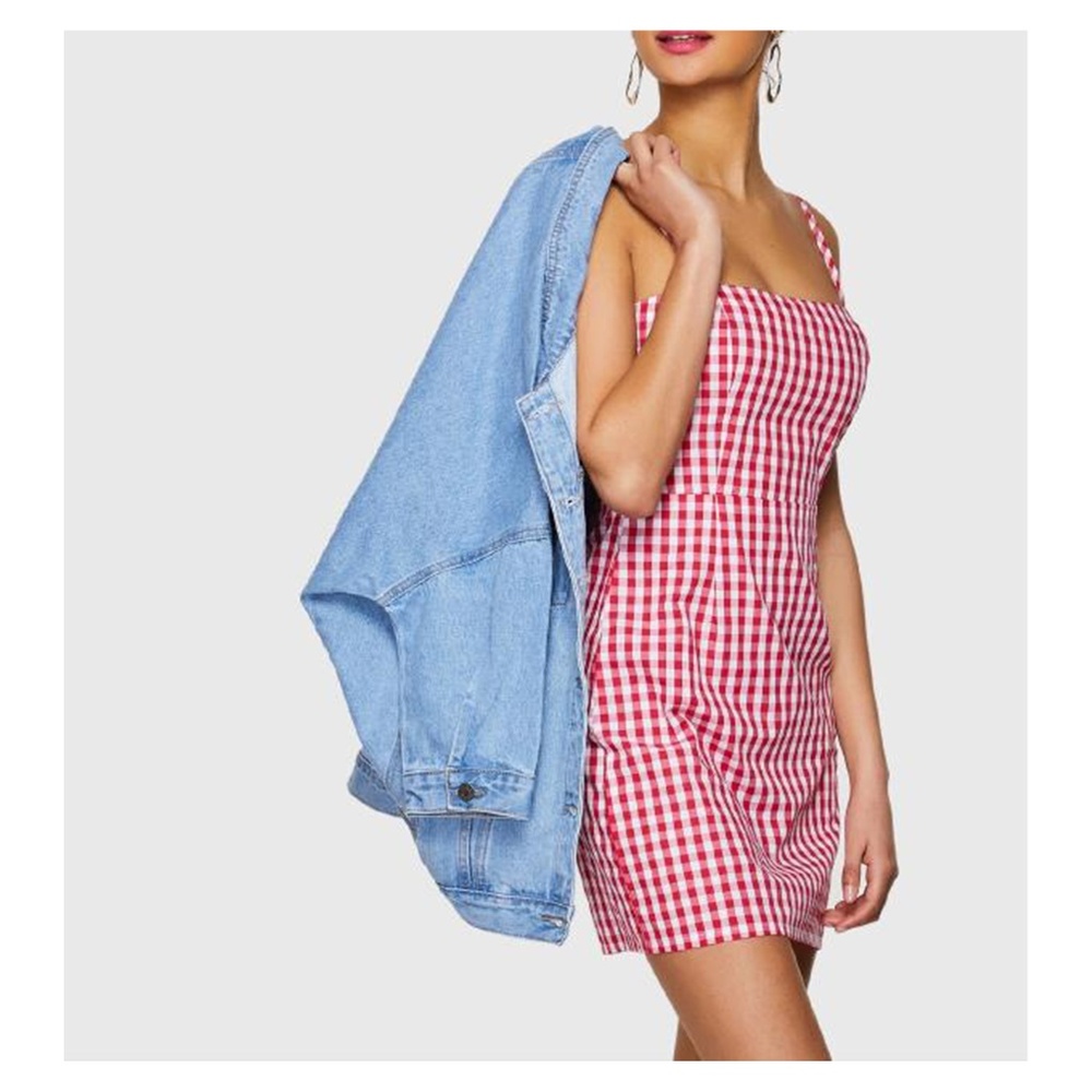 Red Gingham Knotted Back Cami Dress - Picture 4 of 4